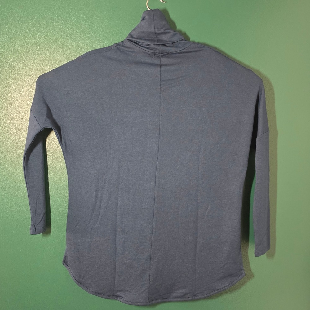 Ransom Kohls Womens Navy Cowl Neck Sweatshirt High Low Hem Top 78225A01 Navy S - Picture 6 of 7